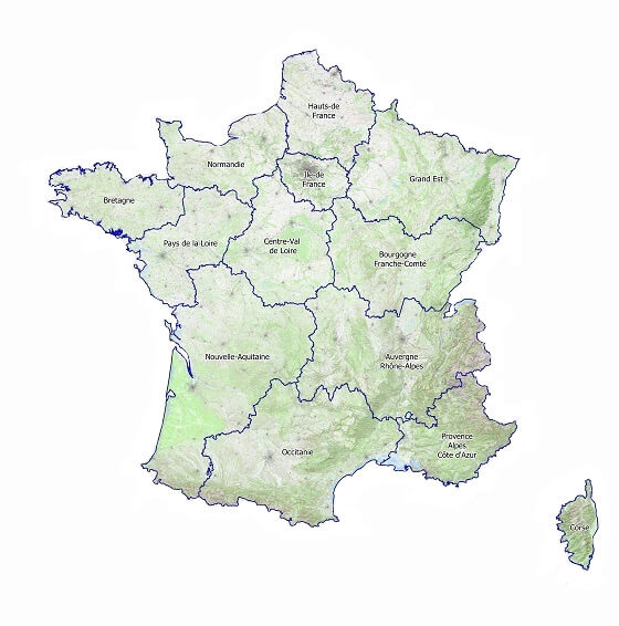 Carte de localisation des urbex classées par régions en France pour le format mobile grande taille